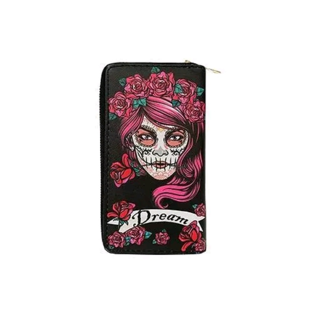 Sugar skull wallet dream day of the dead girl